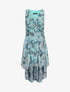 Robe fleurie à bord asymétrique - vert menthe - 3