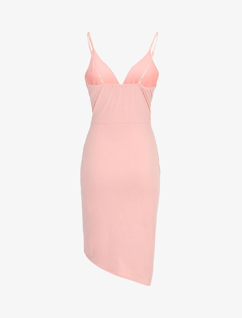 Robe fluide à effet portefeuille - rose - 2
