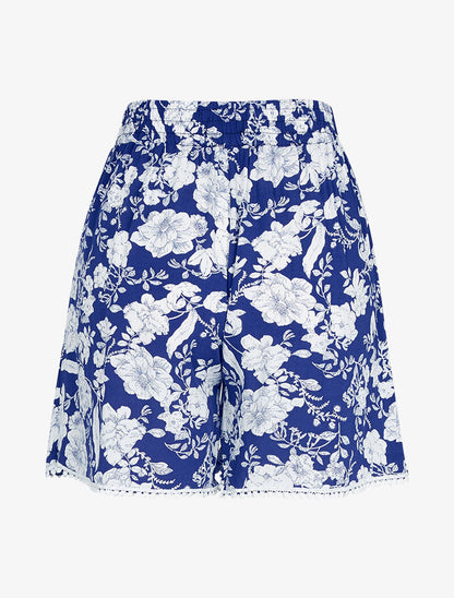 Short ample à imprimé floral - marine - 2