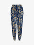 Pantalon sarouel à imprimé fleuri - marine - 1