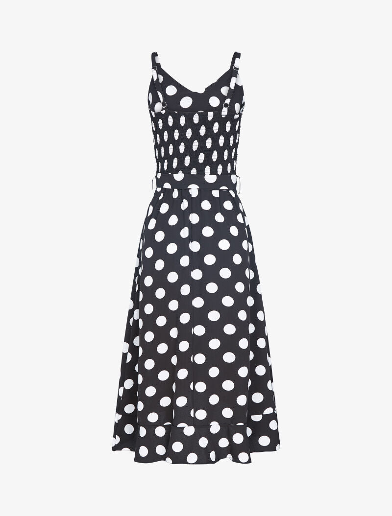Robe portefeuille à pois - noir - 2