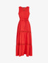 Robe à bandes ajourées en crochet - rouge - 1