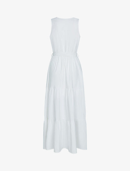 Robe à bandes ajourées en crochet - blanc - 2