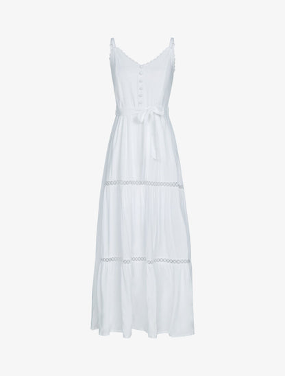 Robe à fines bretelles et crochet - blanc - 1