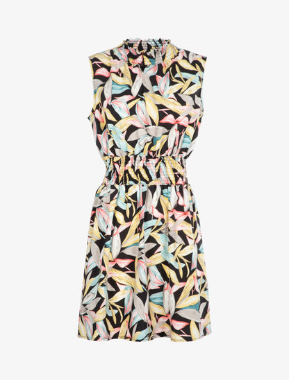 Robe à col montant élastiqué - noir - 3