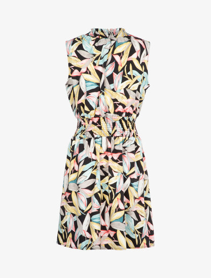 Robe à col montant élastiqué - noir - 2