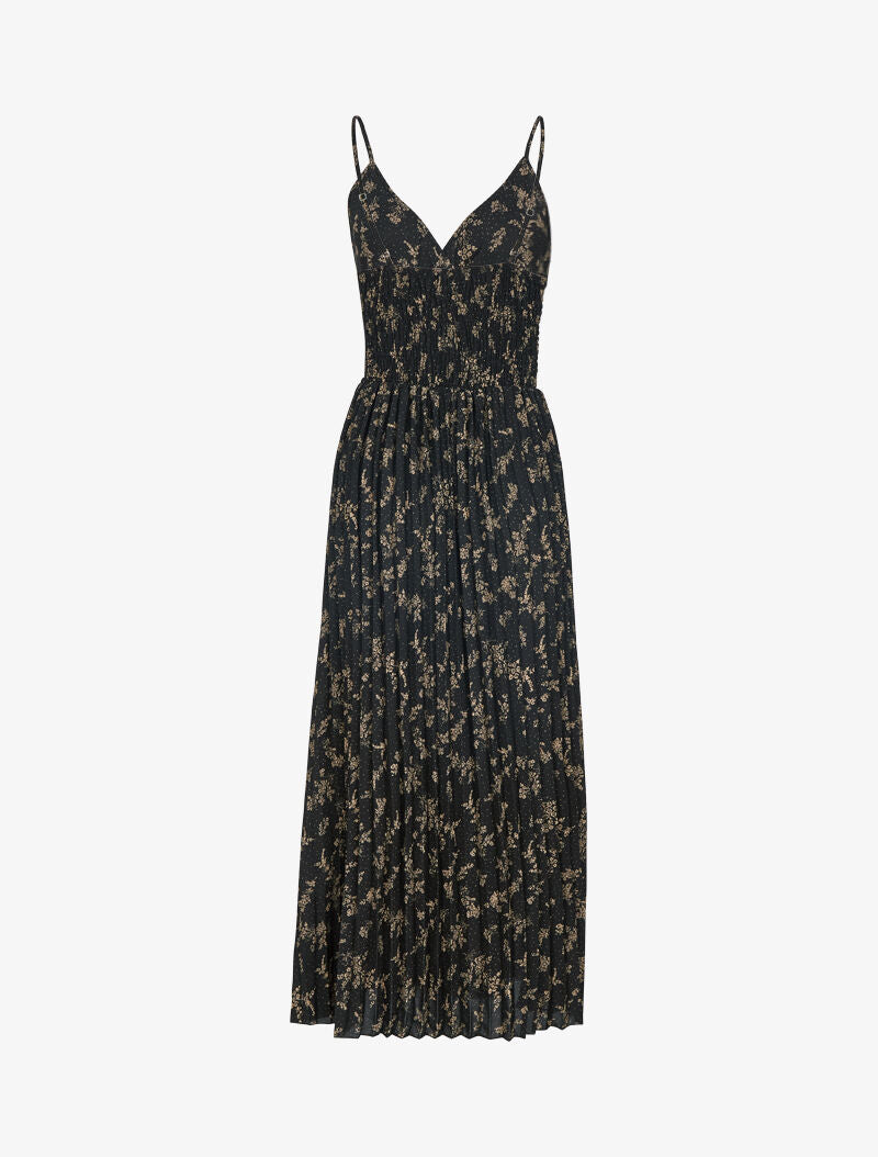 Robe gaufrée à imprimé fleuri - noir - 2
