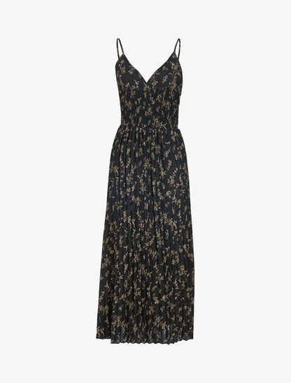Robe gaufrée à imprimé fleuri - noir - 2