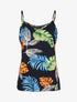 Débardeur à imprimé feuilles tropicales - marine - 1