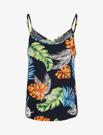 Débardeur à imprimé feuilles tropicales - marine - 2
