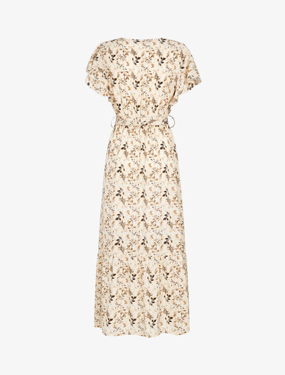 Robe à imprimé feuillages stylisés - beige - 2