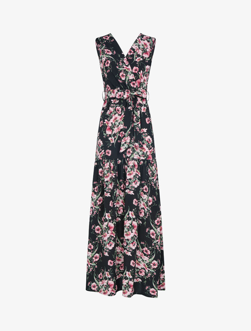 Robe à imprimé floral - noir - 1