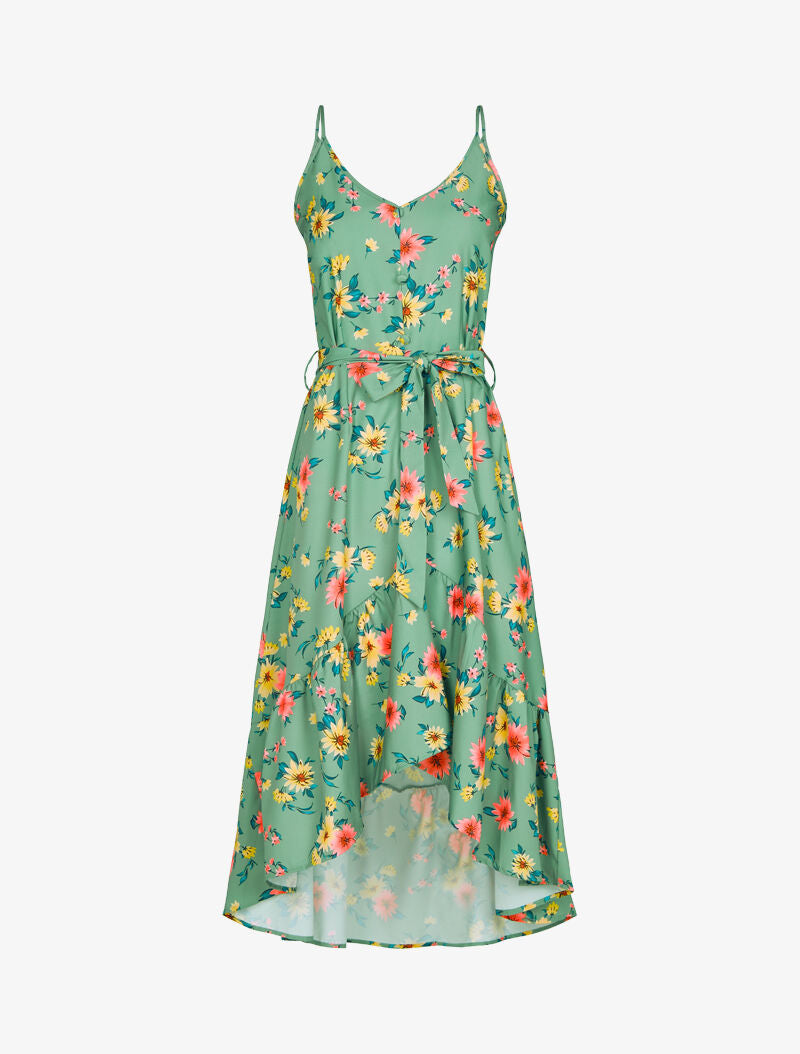 Robe asymétrique à imprimés - vert - 3
