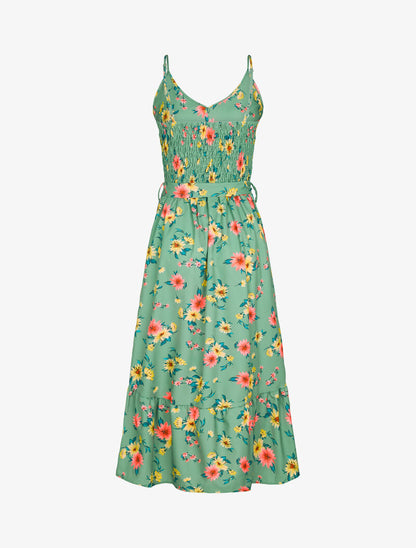 Robe asymétrique à imprimés - vert - 2