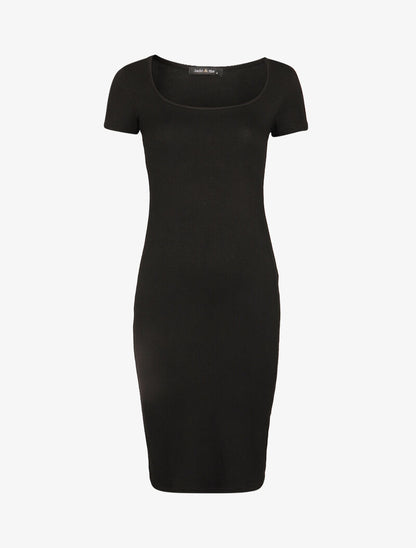 Robe basique à manches courtes - noir - 1