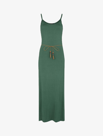 Robe à côtés fendus - vert - 4