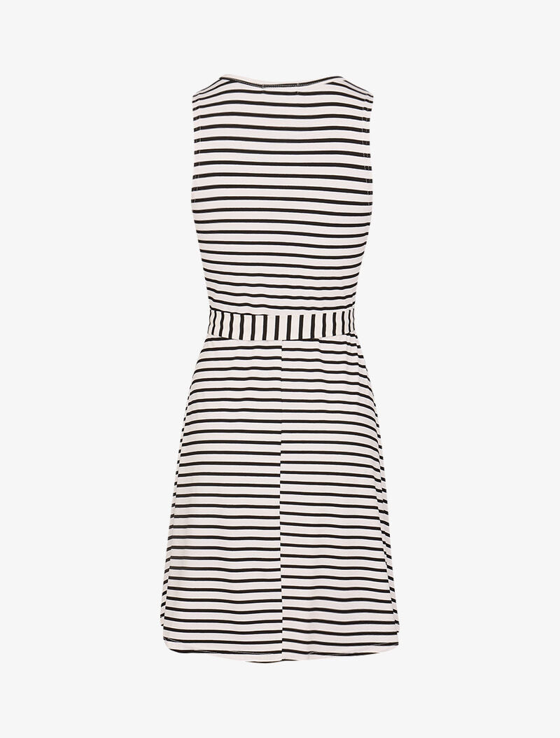 Robe marinière à détail trou de serrure - blanc - 2