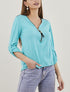 Pull fin à dos dentelle - turquoise - 1