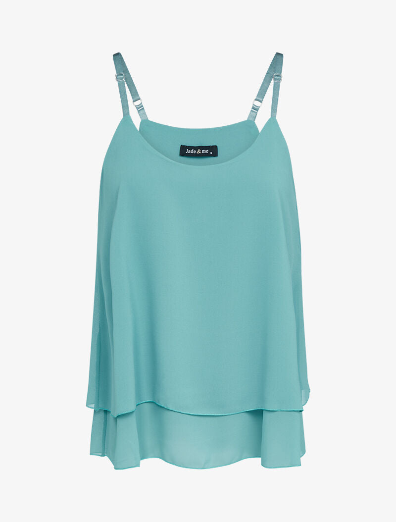 Top en voile à dos nageur - turquoise - 1