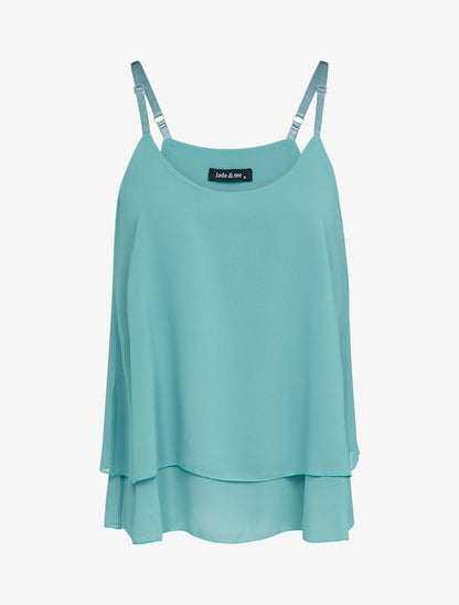Top en voile à dos nageur - turquoise - 1