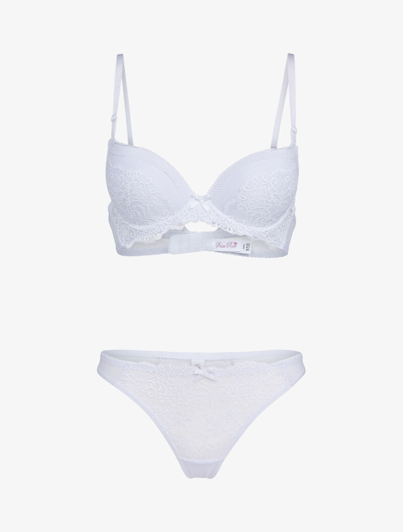 Ensembles à bretelles stylisées en dentelle - blanc - 1