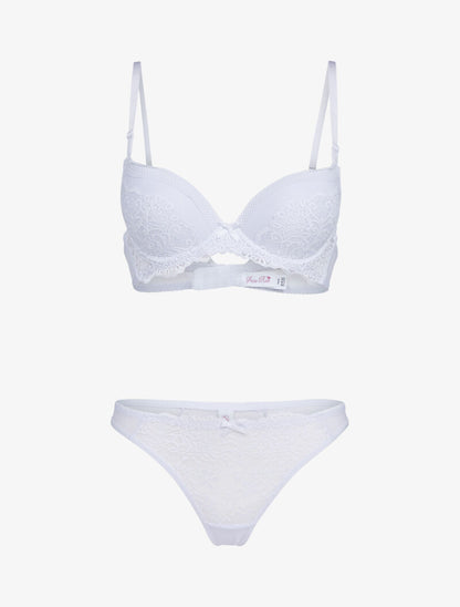 Ensembles à bretelles stylisées en dentelle - blanc - 1