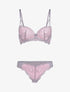 Ensemble en dentelle à bretelles stylisées - rose - 1