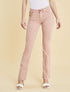 Jean flare uni - vieux rose - 1