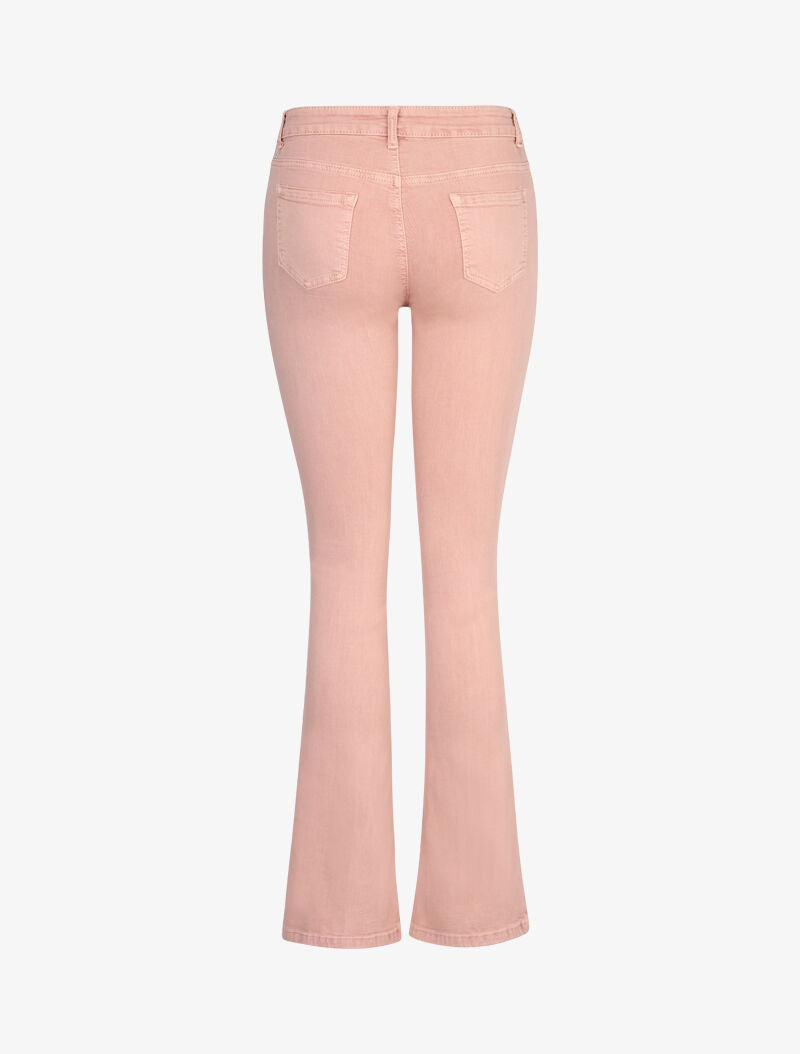 Jean flare uni - vieux rose - 4