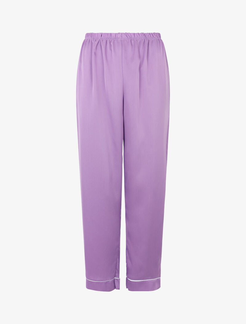 Ensemble peignoir et pantalon satinés - lilas - 6