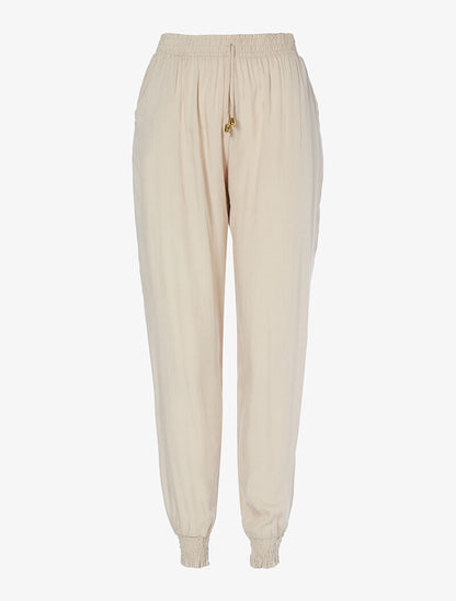 Pantalon harem uni - beige - 3
