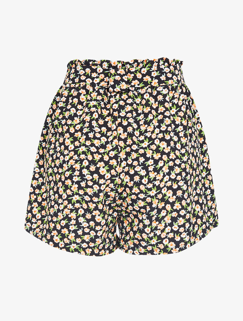 Short à imprimé floral - noir - 2