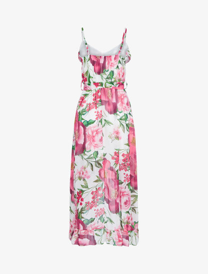 Robe longue à imprimé floral - ecru - 2