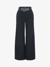 Pantalon flare ceinturé - noir - 3