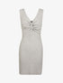 Robe côtelée à encolure torsadée - gris chiné - 3