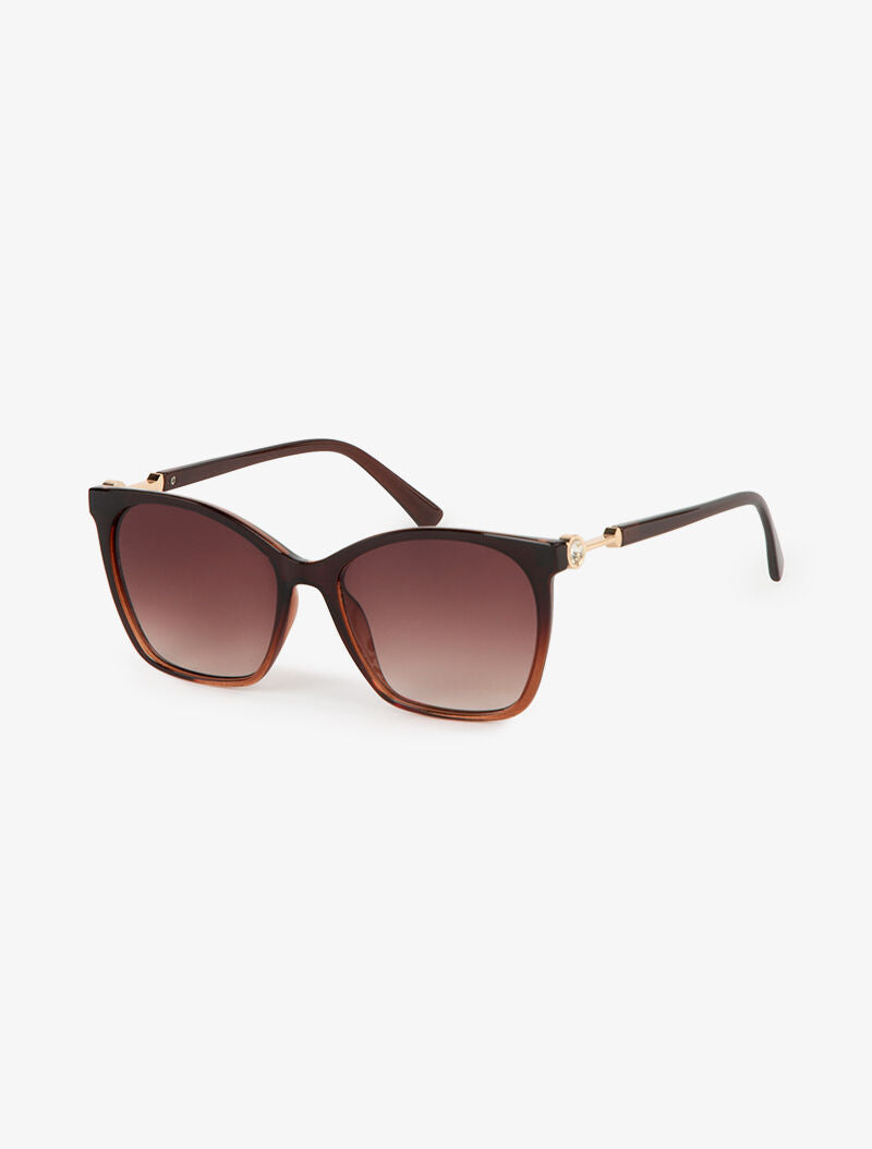 Lunettes butterfly à strass - marron - 1