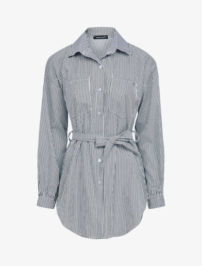 Chemise longue à épaules dénudées - noir - 3