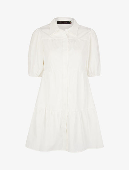 Robe trapèze boutonnée - ecru - 1