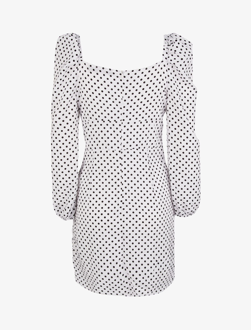 Robe courte à pois - blanc - 2