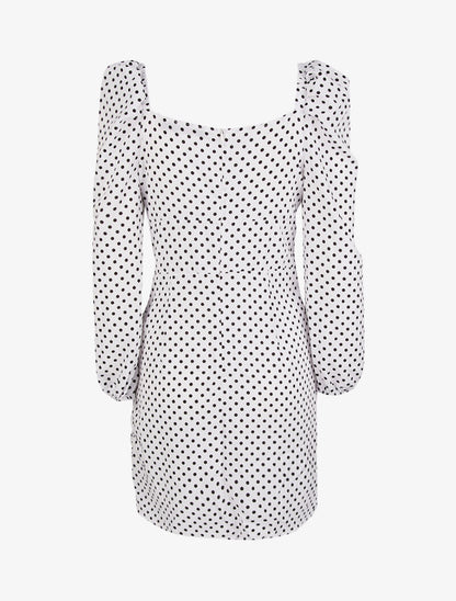 Robe courte à pois - blanc - 2