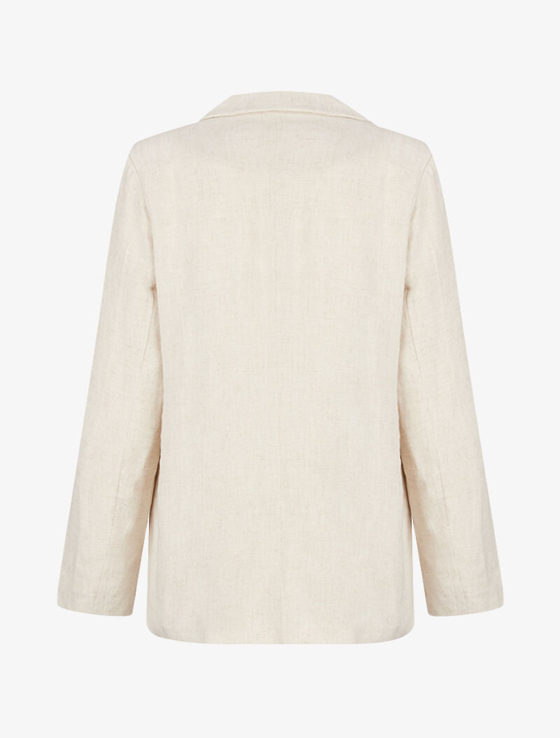 Blazer fluide en toile - beige - 2