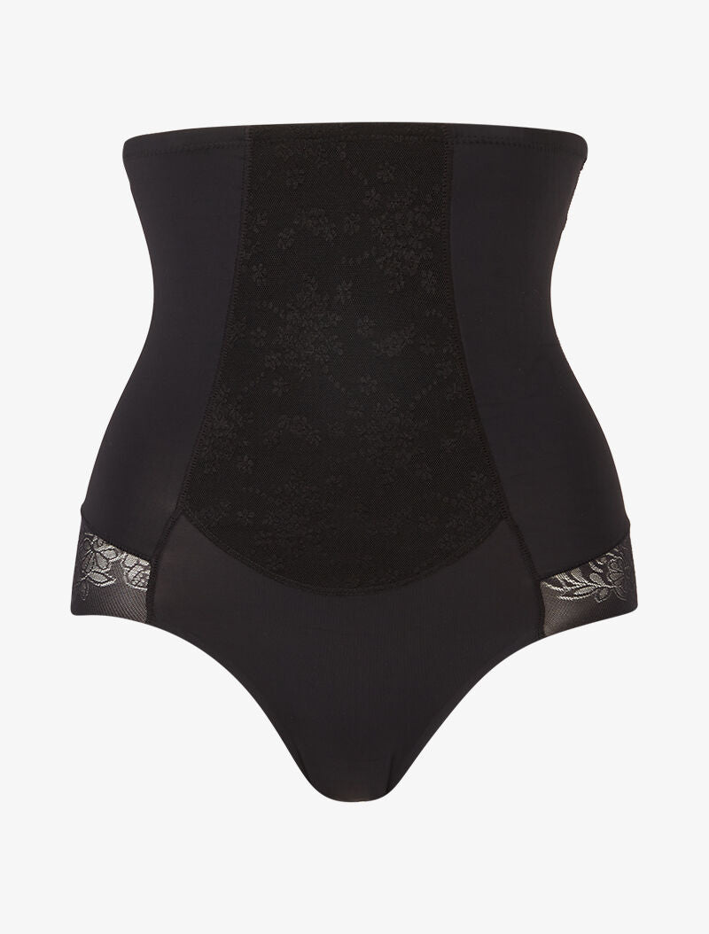 Culotte gainante à détails dentelle - noir - 1