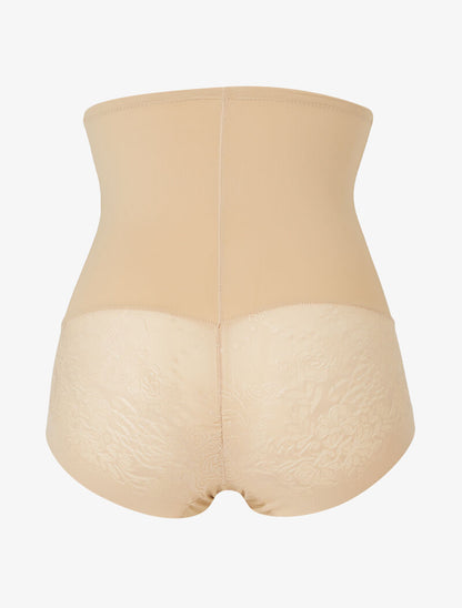 Culotte gainante à détails dentelle - beige - 2