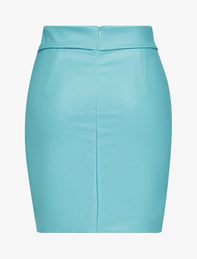 Mini jupe à bords biseautés - turquoise - 2