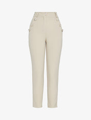 7/8 broek met decoratieve knopen - beige