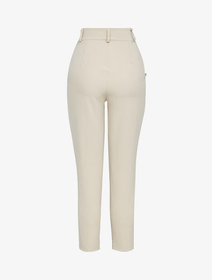 7/8 broek met decoratieve knopen - beige