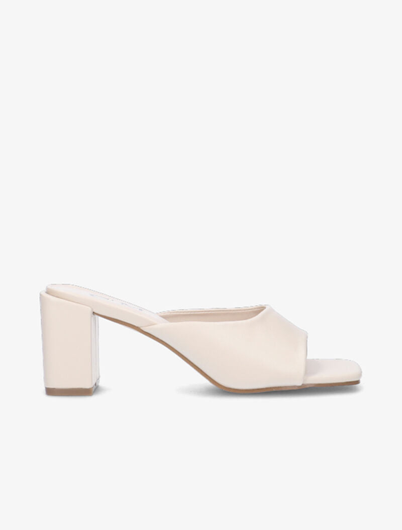 Mules basiques à talons carrés - nude - 2