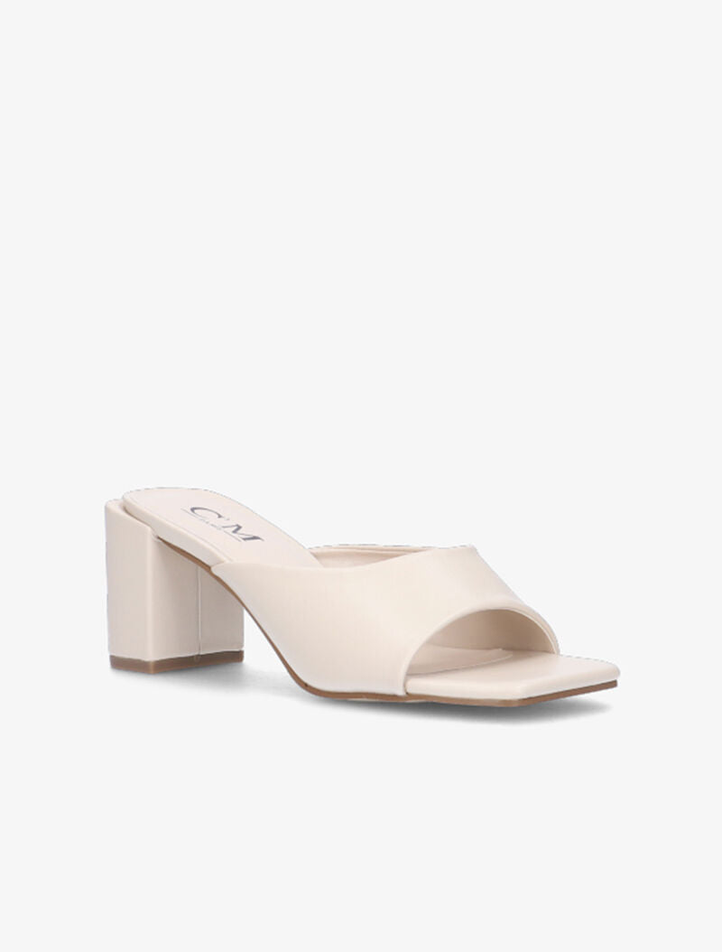 Mules basiques à talons carrés - nude - 3