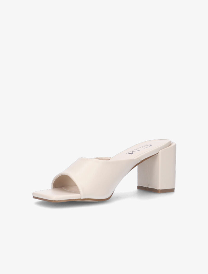 Mules basiques à talons carrés - nude - 4