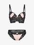 Ensemble à dentelle superposée - rose - 3